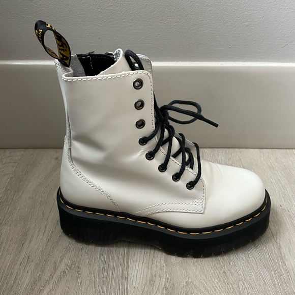 White Doc Martens Platform Jadon Boots - Picture 6 of 7